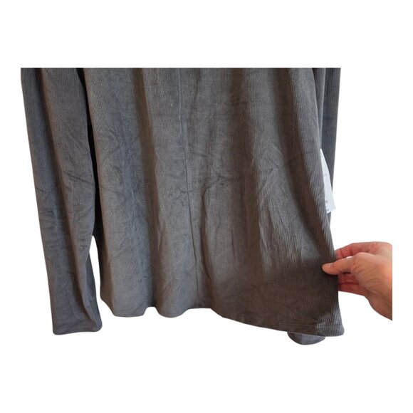 🔴 Liz Claiborne Women's Ribbed Henley Top Key Hole Front Grey X-Large - Picture 3 of 15